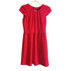 NWOT J.Crew Crepe Cap Sleeve Dress Red Size 2